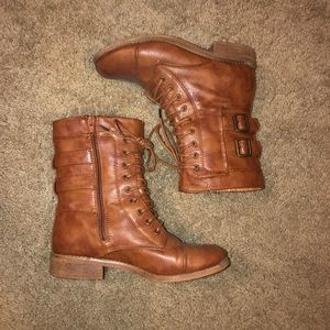 Light brown combat boots